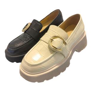 专柜正品Roberta诺贝达女鞋RL18007秋季新款水钻饰扣松糕厚底单鞋