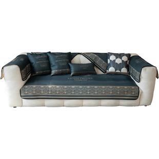 轻奢黑金欧式大气沙发垫耐脏耐磨防滑坐垫四季通用防猫抓沙发巾套