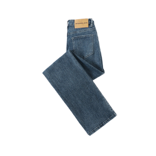 NG真维斯窄版加绒牛仔裤女2026新款秋冬高腰垂感显瘦弹力直筒裤子