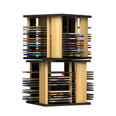 实木旋转CD架光盘收纳