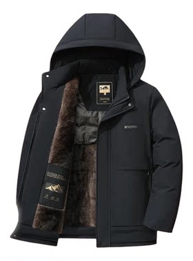罗蒙绵羊毛派克服男加厚保暖