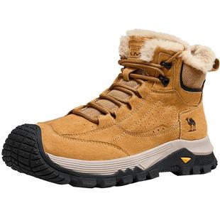 骆驼雪地靴男款冬季加绒保暖厚底高帮休闲棉鞋防滑户外登山马丁靴