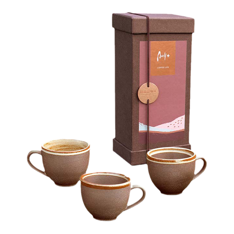 陶作坊Aurli三唧客隨心杯套組老巖泥咖啡杯美式濃縮下午茶杯禮盒