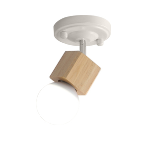 北欧阁楼斜顶角落转角吸顶灯木屋储物间镜前射灯简约原木入户灯座