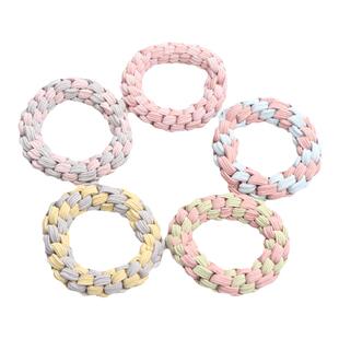 高弹力加粗扎头皮筋手工麻花女头绳发圈日韩皮套扎高马尾发绳头饰