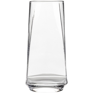 设计感高级玻璃杯果汁杯小众啤酒杯家用透明咖啡杯子方形饮料水杯