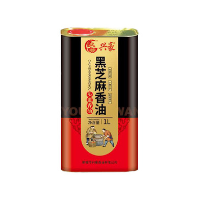 兴豪黑芝麻香油1L香油健康好油山东小磨香油纯正火锅调味麻油