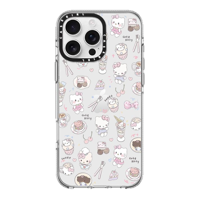CASEGIRL联名甜美KT猫适用iPhone16ProMax手机壳苹果14plus透明15pro亚克力13全包12防摔11网红XR可爱pro女生