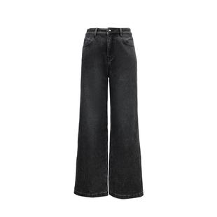 绫致Vero Moda牛仔裤女2025冬季新款含棉加绒高腰复古阔腿裤