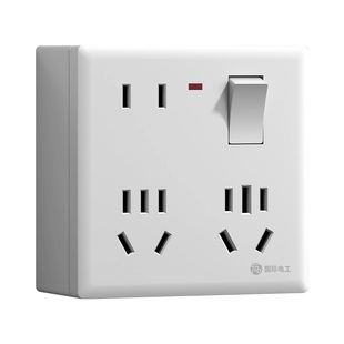 86型明暗装16A大功率一开十二孔10A多八孔厨房空调插座面板带开关