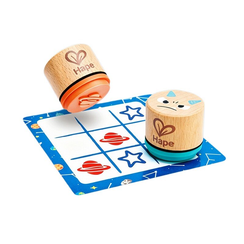 Hape趣味印章井字棋儿童口袋玩具