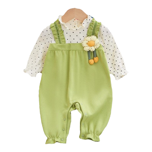婴儿衣服春秋宝宝连体套装春装0一1周岁6七8九10个月女宝童装夏季