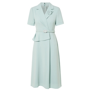 【商务社交】La Koradior拉珂蒂显瘦简约2025夏三醋酸干练连衣裙