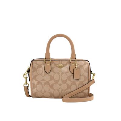 COACH/蔻驰官方 奥莱款女士rowan单肩斜挎手提包波士顿桶包CAL20