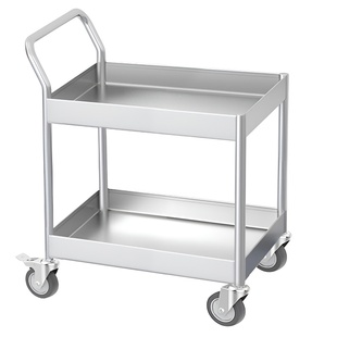 加厚304不锈钢周转手推车实验室定制双层静音医药仪器设备小推车