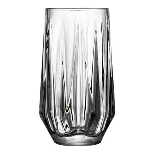 耐高温水杯透明饮品杯冷饮杯果茶杯咖啡杯子ins棱角玻璃杯果汁杯