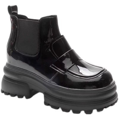 内增高短靴女款马丁靴黑色乐福鞋