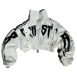 酷飒风秋冬短款刺绣机车夹克外套男女dj歌手表演服装嘻哈街舞上衣