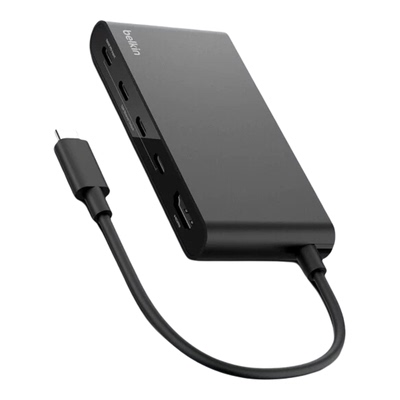 Belkin贝尔金五合一便携拓展坞100W供电USB-C适用苹果Mac笔记本电脑iPad转换器HDMI高清4K60Hz拓展10Gbps秒传