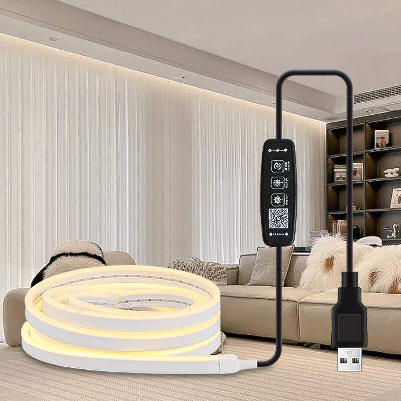 窗帘盒灯带氛围充电式免窗布线飘悬浮粘USB智能无线电灯插条窗自