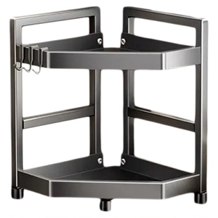 高品质厨房置物架家用台面转角三角架子调味罐多层调味料收纳架