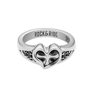 ROCKRIDE 倾心花语戒指 925纯银男生女生礼物情侣桃心