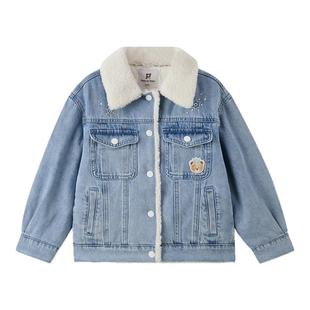 【商场同款】PawinPaw卡通小熊童装25年冬季新款女童牛仔外套时尚