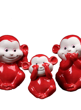 三不猴可爱风家居客厅工艺礼品