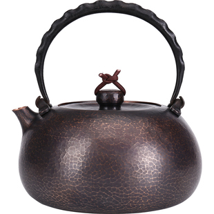 1.2L北村静香一片造纯手工紫铜烧水壶一体纯铜壶无涂层茶道煮茶壶
