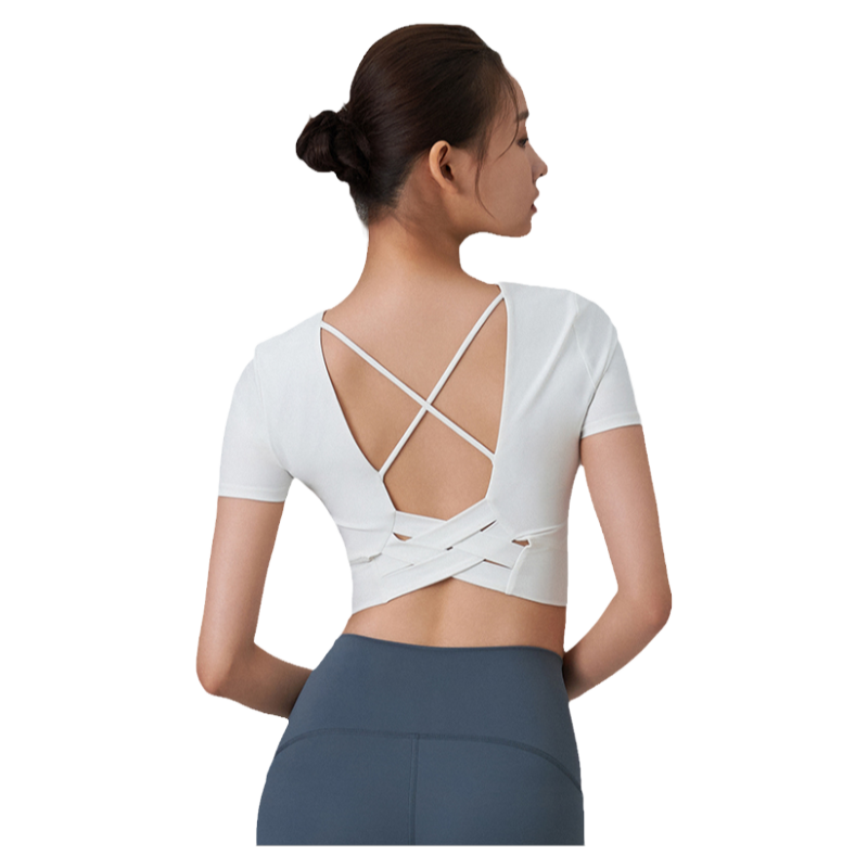 dayafterday健身上衣女运动速干交叉美背短袖防晒瑜伽服新款