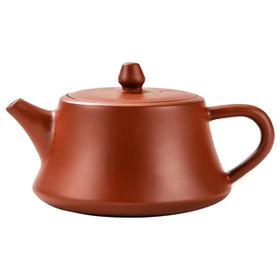朱泥紫砂壶原矿大红袍球孔柱础壶半手工泡茶壶纯色家用茶具小茶壶