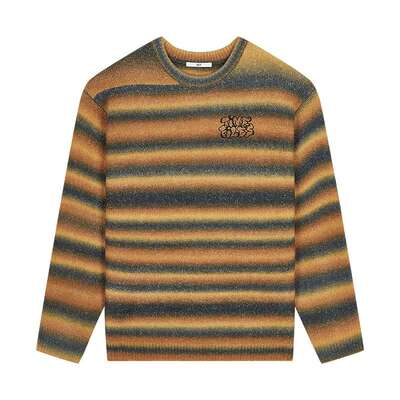 SLY 冬季新品鬼马少女撞色条纹刺绣针织衫毛衣030HAR70-4891