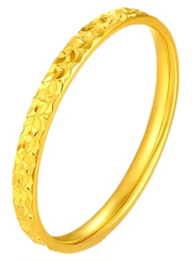 碎冰冰戒指男女款情侣对戒仿真黄金首饰越南沙金不掉色碎碎冰礼物