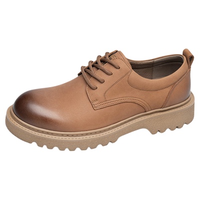 金猴男鞋工装鞋2025年新款秋冬季英伦风厚底大头鞋男士休闲皮鞋男