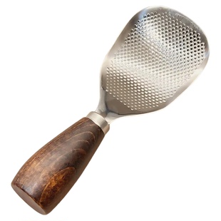 304不锈钢不沾米饭木柄可立式食品级铲饭勺子饭勺家用盛饭勺子