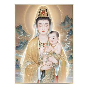 5d送子观音钻石画2026新款满钻求子菩萨佛像娘娘点贴钻十字绣家用