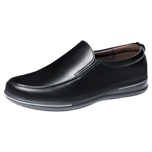 厨王防水防滑耐磨厨师鞋2025新款厨房专用皮鞋一脚蹬防油男工作鞋