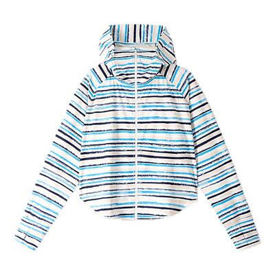 十二篮渐变彩条UPF50+短款防晒衫