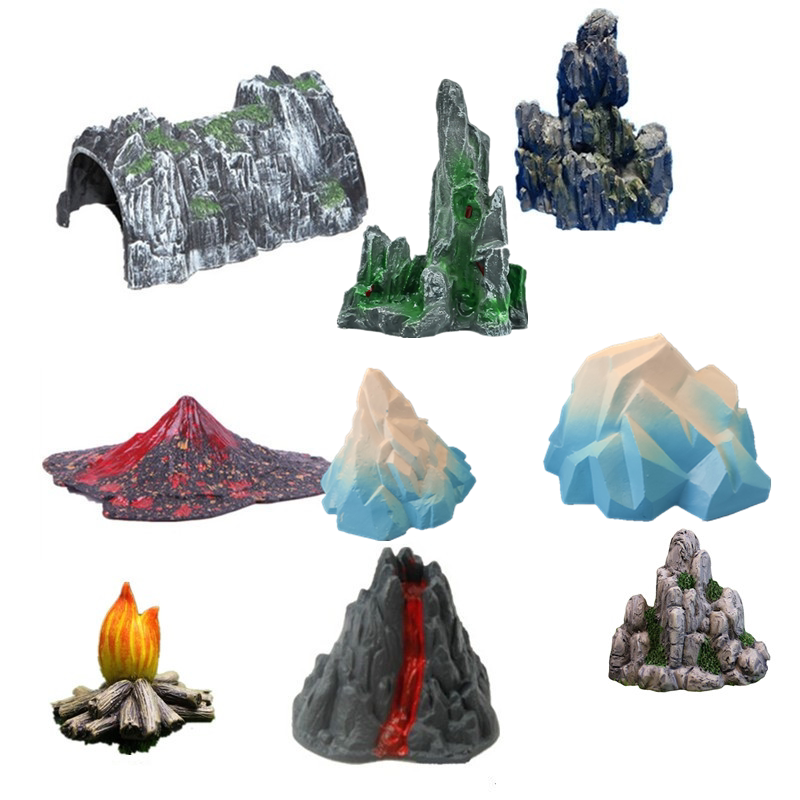 沙盘模型假山火山雪山洞箱庭疗法