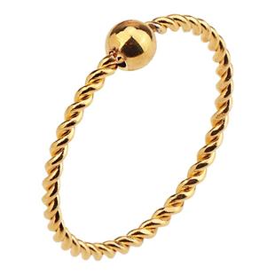 SIYUE/定制不掉色钛钢转运珠麻花细戒指女时尚百搭叠戴食指戒女