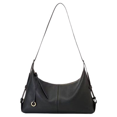 unifine川行头层牛皮hobo饺子包