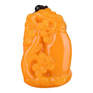 黄龙玉花瓶吊坠和田玉黄玉平平安安花瓶玉牌男女款挂件玉石项链坠