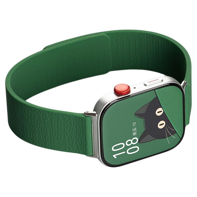 美派适用fit4硅胶磁吸荔枝纹表带