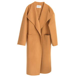 AI家意式重磅双面呢羊毛羊绒长大衣 廓形宽松气场强大 秋冬外套女