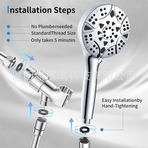 ?欧美淋浴花洒10淋浴花水喷头工厂头出水洒功能喷枪喷头手持背部