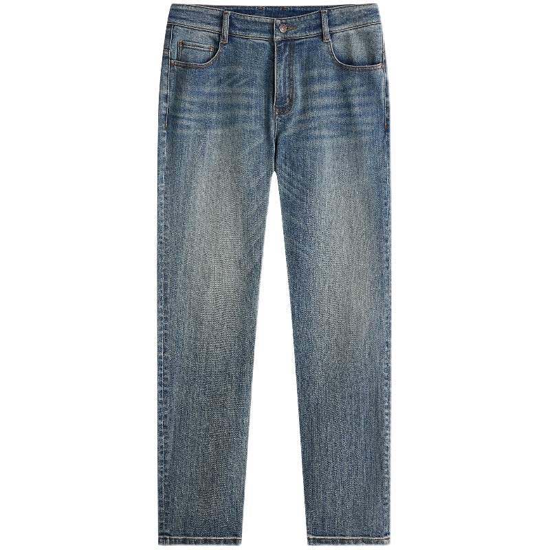 霞湖世家莱赛尔牛仔裤男弹力直筒显瘦耐磨耐穿修身男士休闲裤N038