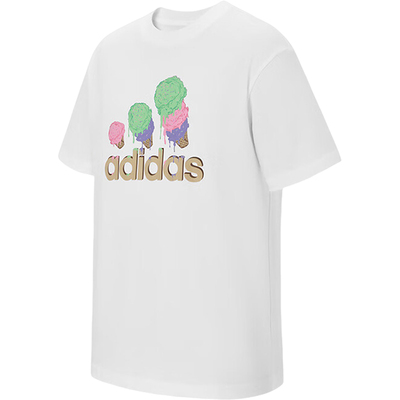 Adidas/阿迪达斯正品夏季款男女运动透气图案休闲针织短袖KE6195