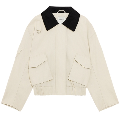 美特斯邦威翻领拼接工装夹克