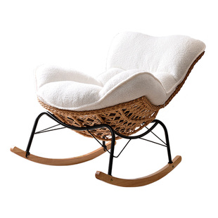 摇椅躺椅懒人沙发侘寂风阳台藤编沙发椅子家用客厅网红户外摇摇椅