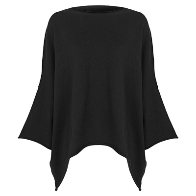 sdeer一字拼接不规则宽松针织衫